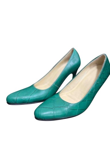 Green Alligator Skin Heels